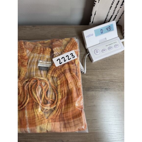 Anthropologie Pilcro Bette Babydoll Top XS Orange Flowy Peasant Gauzy Milkmaid - Picture 16 of 16